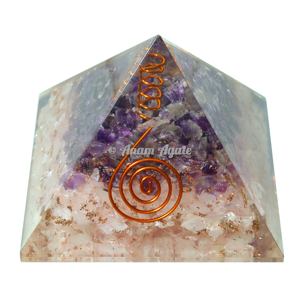 Rose And Amethyst Orgonite Pyramid