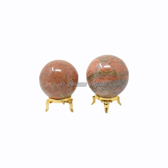 Unakite Ball Sphere with Stand