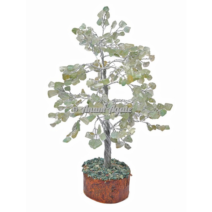 Green Aventurine 300 Chips Silver Wire Tree