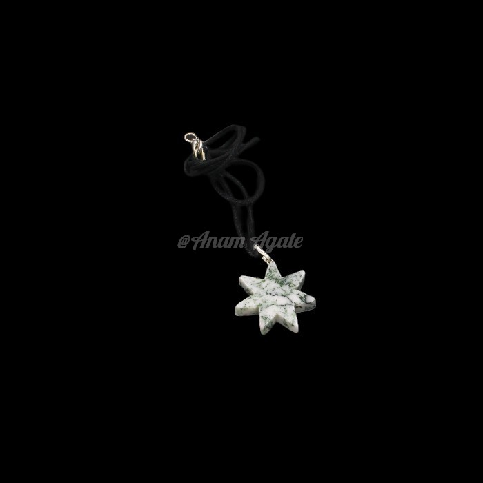 Star Shaped White Howlite Crystal Pendant