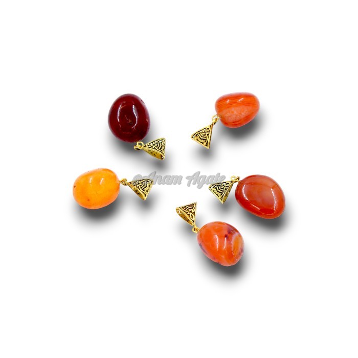 Carnelian Healing Tumbled Crystal Pendant