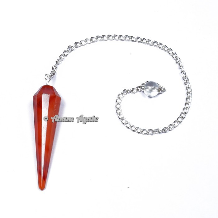 Carnelian 12 Faceted Pendulums