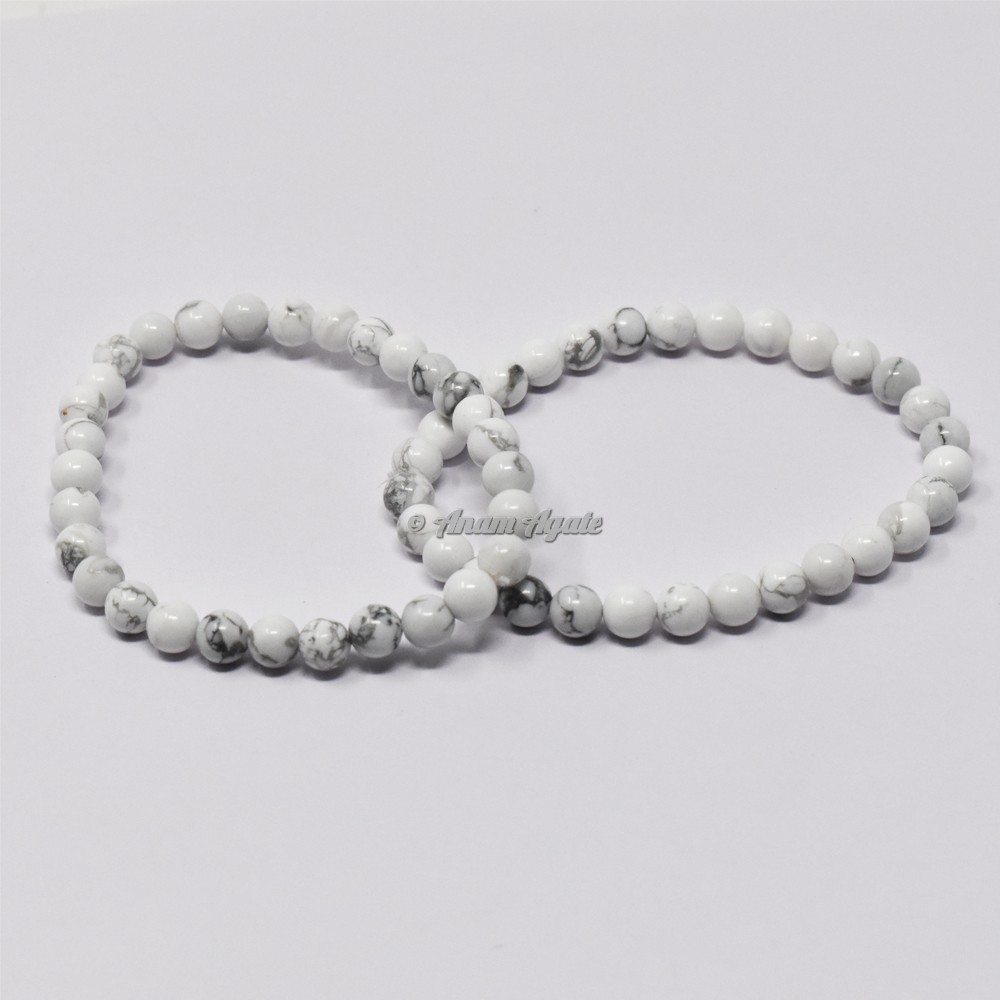 Howlite 6MM Beads Bracelet