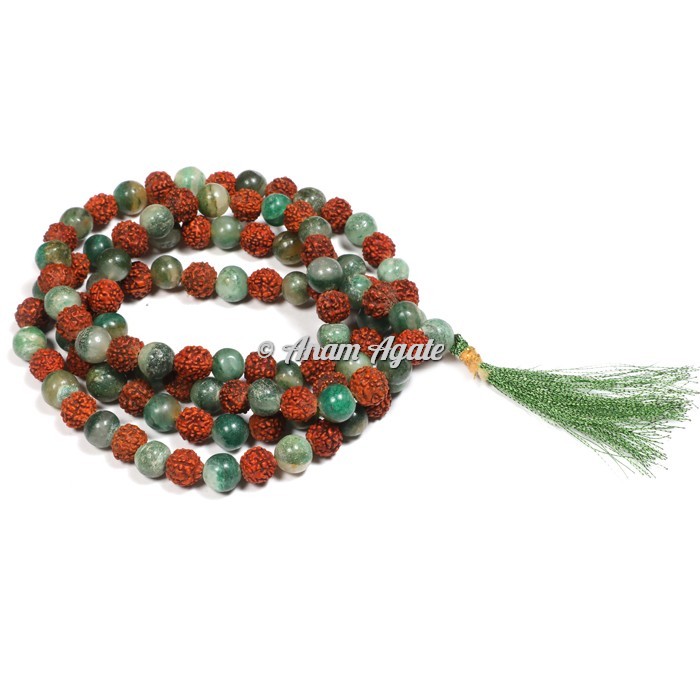 Moss With Rudraksha Japa Mala