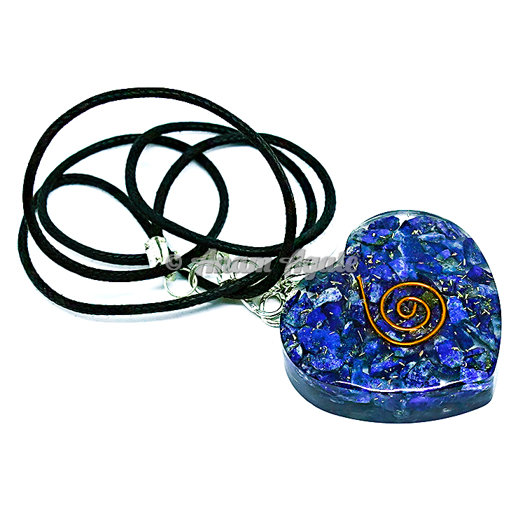 Lapis Lazuli Orgonite Heart Pendant EMF Protection