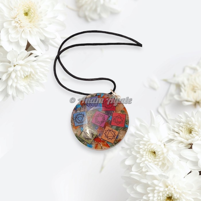 Seven Chakra Orgonite Pendant