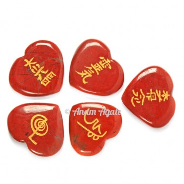 Red Japer Heart Reiki Set