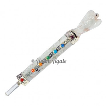 Rainbow Moonstone Healing Wands with Angels