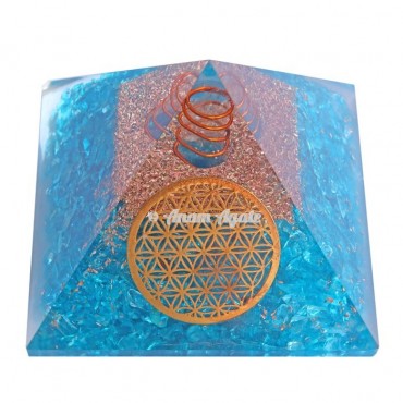 Aquamarine With Natural Point Orgonite Pyramid