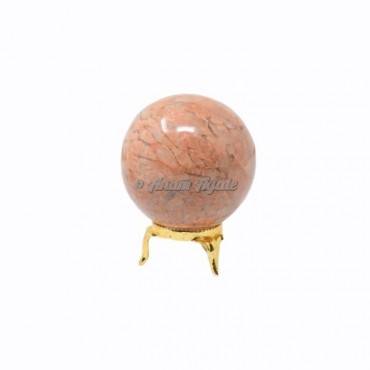Peach Moonstone Ball Sphere with Stand