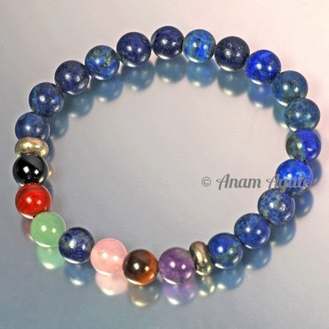 Lapis Lazuli With Chakra Beads Bracelets