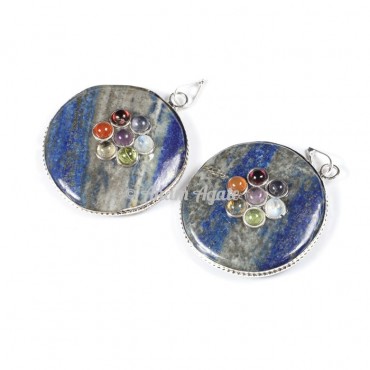 Lapis Lazuli Chakra Disc Pendants