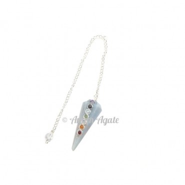 Angelite Chakra 6faceted Pendulums