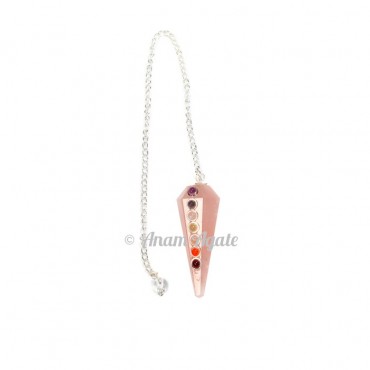 Rose Chakra 6faceted Pendulums