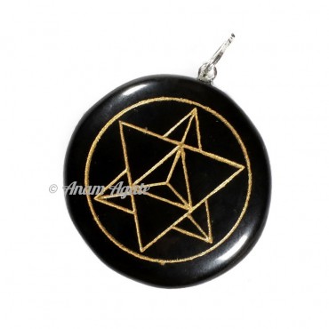 Black Jasper Pentagram Star Pendant