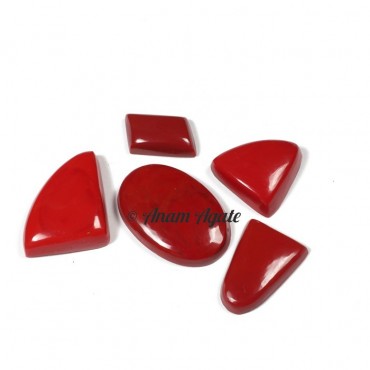 Coral Synthetic Gemstone Cabochons