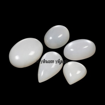 White Moon Stone Gemstone Cabochons
