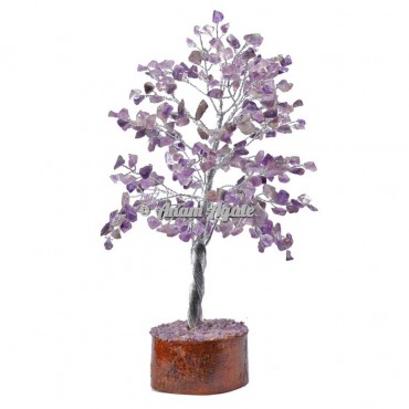 Amethyst 300 Chips Silver Wire Tree