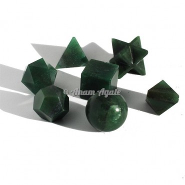 Green Jade Sacred Geometry Set 7 piece