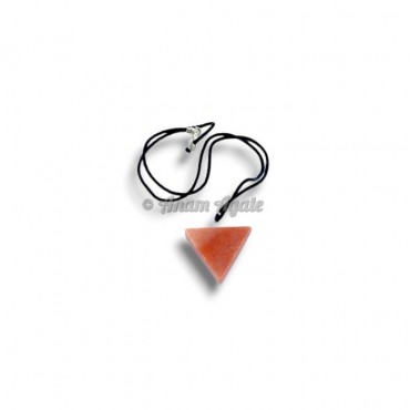 Triangle Shaped Peach Aventurine Healing Crystal Pendants
