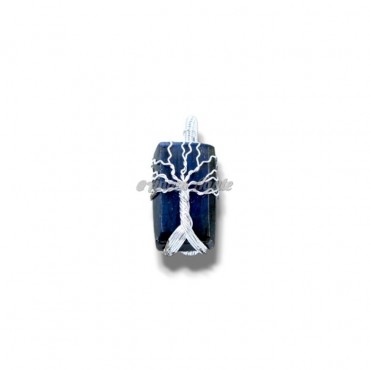 Blue Labradorite Custom Shape Wire Wrap Healing Crystal Pendant