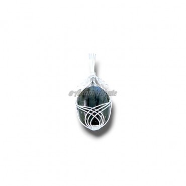 Oval Shaped Labradorite Wire Wrap Healing Crystal Pendant