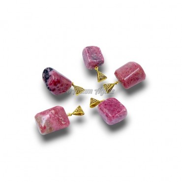 Pink Rhodonite Crystal Tumbled Pendant