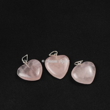Rose Quartz Heart Shape Pendants