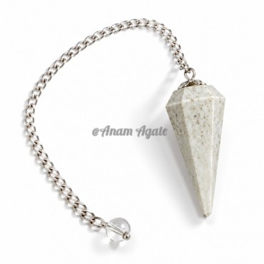 Cholosite 6 Faceted Silver Chain Pendulums