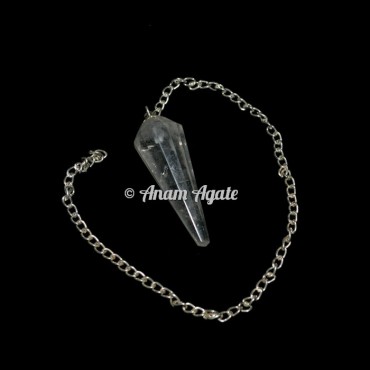 Crystal Quartz 12 faceted Pendulums