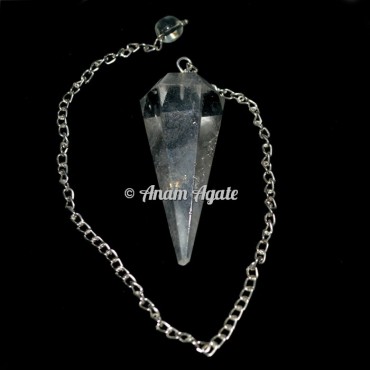 Crystal Quartz 6faceted Pendulums