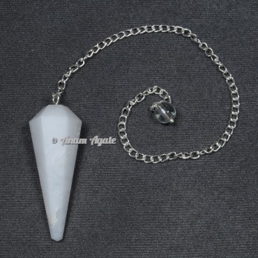 White Agate 6 Faceted Pendulums