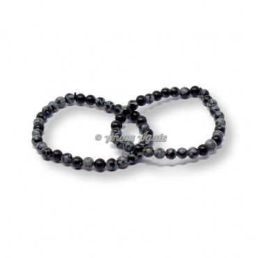 Snowflake Obsidian 6MM Beads Bracelet