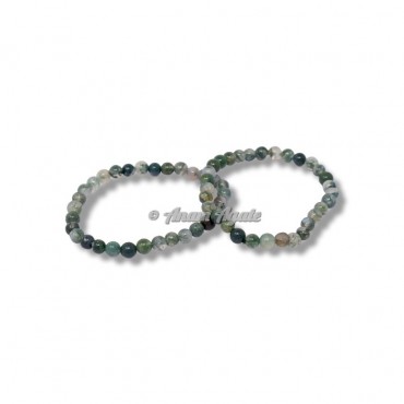 Moss Agate 6MM Beads Bracelets