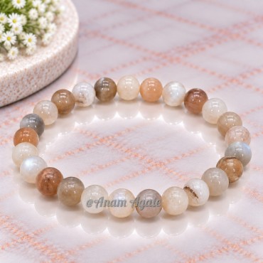 Multi Moonstone 6 MM Beads Bracelets