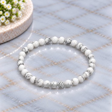 Howlite 4 MM Beads Bracelets