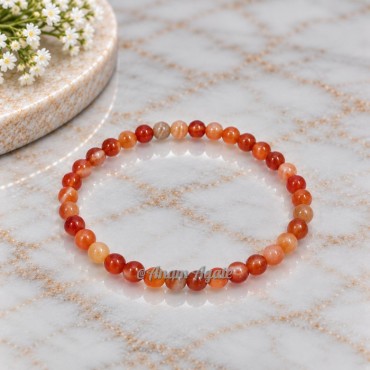 Carnellian 4 MM Beads Bracelets