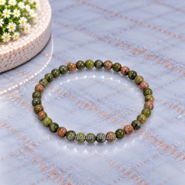 Unakite 4 MM Beads Bracelets