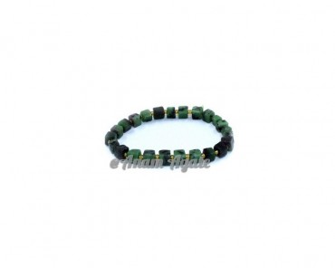 Ruby Zoisite Cube Gemstone Bracelet