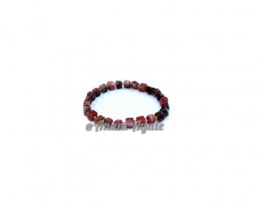 Rhodonite Gemstone Cube Bracelet