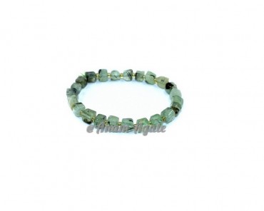 Prehnite Gemstone Cube Bracelets