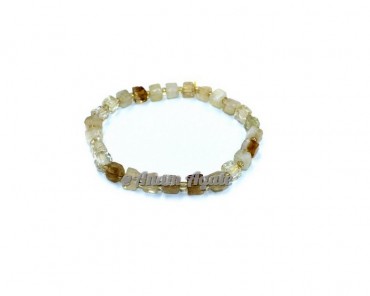 Citrine Cube  Gemstone Bracelets