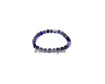 Amethyst Gemstone Cube Bracelets