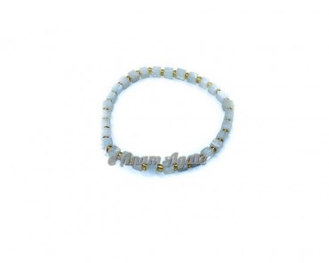 Aquamarine Gemstone Cube Bracelets