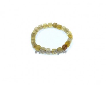 Yellow Opal Cube Gemstone Bracelets