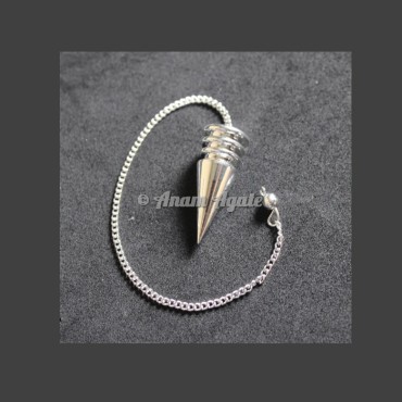 Chambered Silver Metal Healing Pendulums