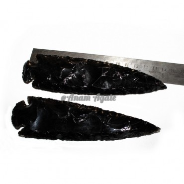 Black Obsidian 6 Inches Arrowheads