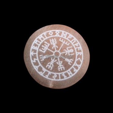 Orange Selenite Magic Runic Symbol Engraved Charging Plate