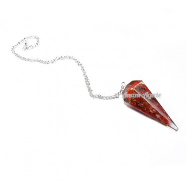 Red Jasper 6 Faceted Orgone Pendulum