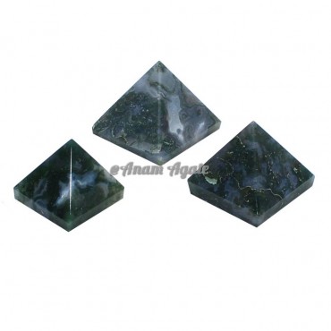 Moss Agate Gemstone Pyramid